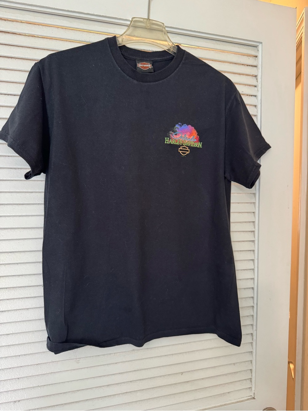 Harley-Davidson Black Short Sleeve Tee with Rainbow Chest Logo